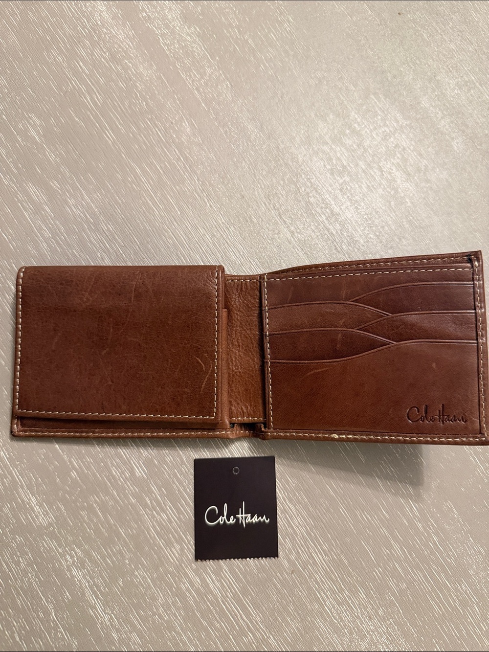 Cole Haan Brown Leather Card & Key Holder Wallet
